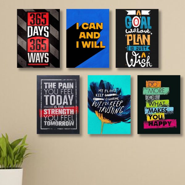 Set Of 6 Motivational Sticky Canvas Frames For Wall Decore / Sticky Phototiles - CHAUDHARY BRAND STORE