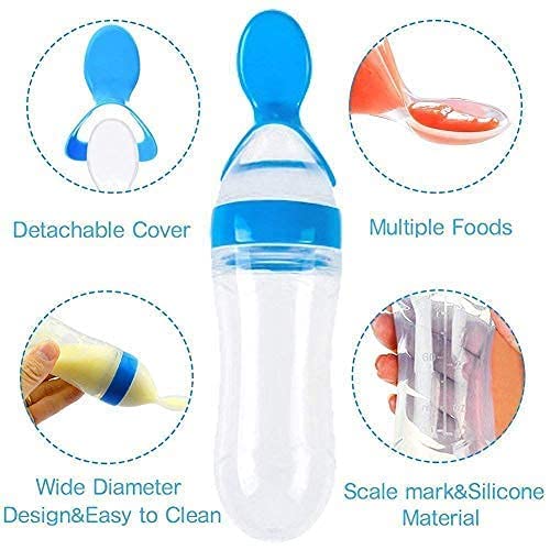 Silicone Bottle Feeding Baby Spoon Feeder (random Color) Pack Of 2