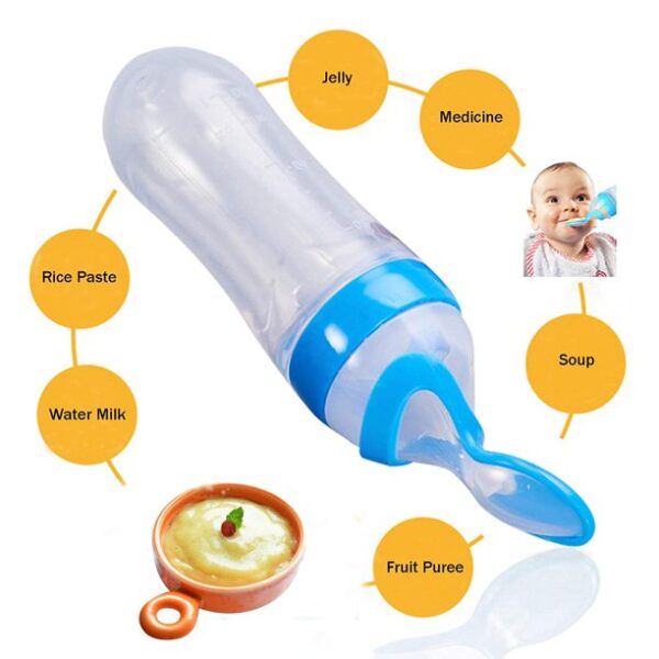 Silicone Bottle Feeding Baby Spoon Feeder (random Color) Pack Of 2