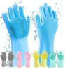 Reusable Silicone Washing Gloves with Built-In Scrubber for Kitchen Bathroom Car and Multipurpose Cleaning (Random Color)