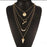 Stylish Golden Colored Ladies Necklace With 3 Layered Chains And 3 Different Pendants