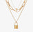 Stylish Necklaces Multi Layer Lover Lock Necklace For Girls, Women, (golden)