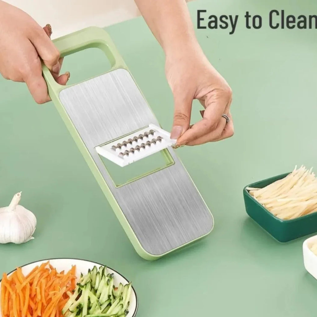 5-in-1 Multi-Functional Vegetable Slicer & Grater – Adjustable Mandoline Cutter for Kitchen Use - Chaudhary Brand Store 